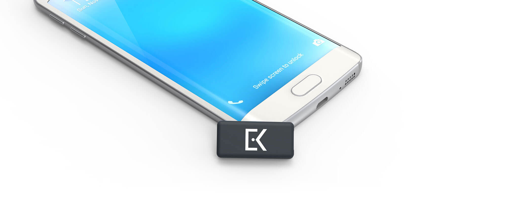Everykey password device in front of mobile phone